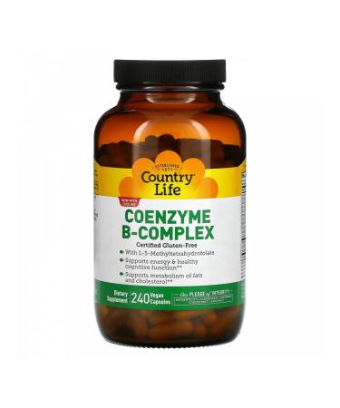 Country Life Coenzyme B Complex - Complex of the Coenzim group B 240 capsules - Buy Online on GoSupps.com
