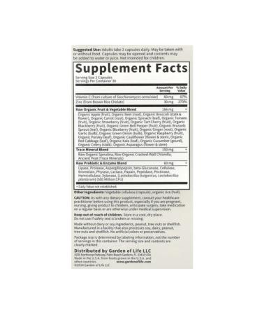 Garden of Life Zinc Helat Vitamin Code Raw Zinc 60 vegan capsules - Buy Online on GoSupps.com