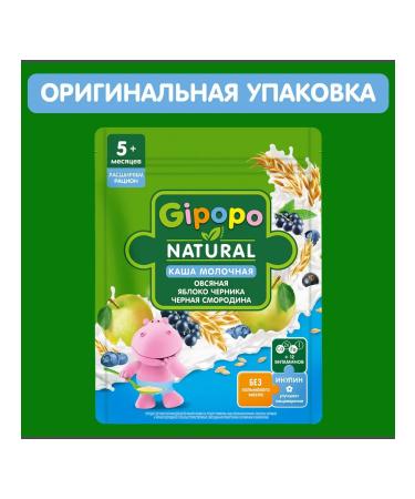 GIPOPO Oatmeal porridge apple blueberries black currants 170 g 3 pcs - Buy Online on GoSupps.com