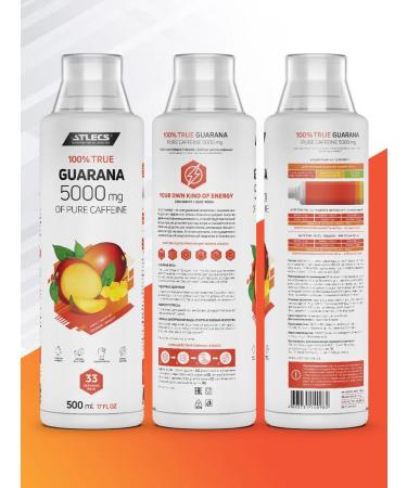 Atlecs Guarana estate natural energy 500m mango - Buy Online on GoSupps.com
