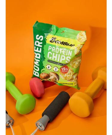 BombBar Protein chips whole grains of white mushrooms 6pcs - Buy Online on GoSupps.com