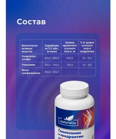 Naturalis Glucosamine chondroitin+mcm for joints No. 60 - Buy Online on GoSupps.com