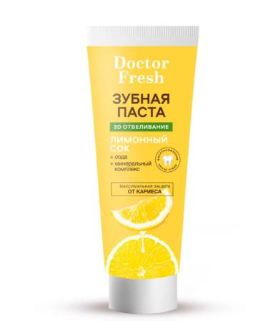 Doctor Fresh Toothpaste 3D bleaching lemon juice 75 ml - Buy Online on GoSupps.com