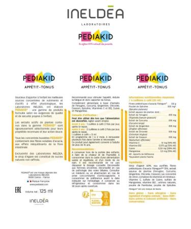 Pediakid Syrup to increase appetite children's appetit tonus 125ml - Buy Online on GoSupps.com