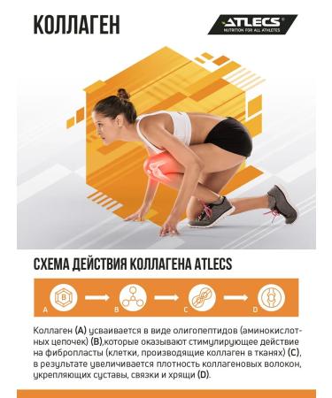 Atlecs Drinking collagen for joints and ligaments Orange 500ml - Buy Online on GoSupps.com