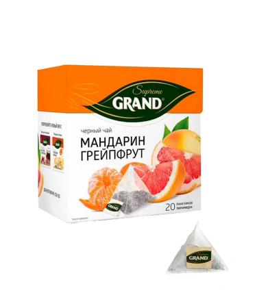 grand Tea black mandarin-greepefruit 20 pyramids 2 pcs - Buy Online on GoSupps.com