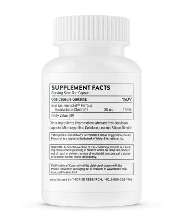 Thorne Research Iron HEALAT for women 25 mg 60 capsules - Buy Online on GoSupps.com
