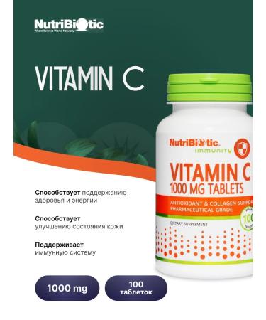 NutriBiotic Vitamin C 1000 Mg Tablets - Vitamin C 100 tablets