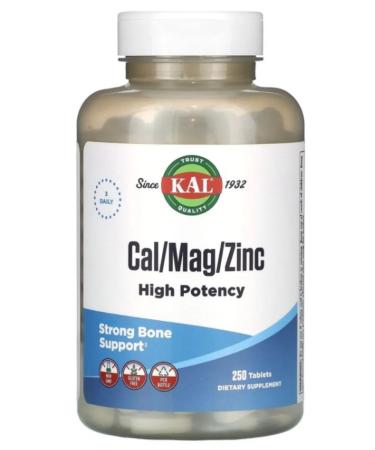 KAL CAL MAG ZINC Calcium Magnesium Zinc 250 tablets