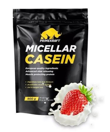 Prime Kraft Protein micellar casein - strawberries (doy -pack 900g) - Buy Online on GoSupps.com