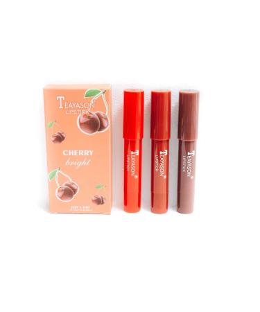 CosmoMax A set of waterproof matte lipstick 3 in 1 cherry