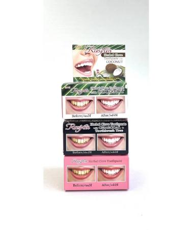 Rasyan Thai toothpastes of cloves coal and coconut 25 g*3 pcs - Buy Online on GoSupps.com