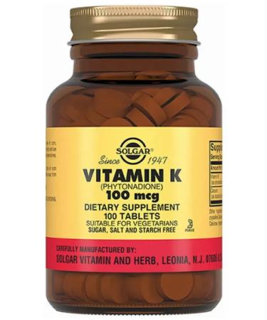 Solgar vitamin K1 100 mcg phytomegenadion 100 tab (310 mg) - Buy Online on GoSupps.com