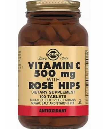 SOLGAR Vitamin C and rosehip 100 tablets - Buy Online on GoSupps.com