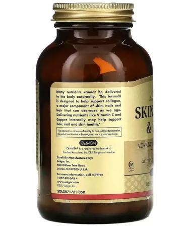 SOLGAR Vitamins complex "Leather hair nails" 120 pcs - Buy Online on GoSupps.com