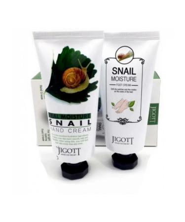 Jigott Moisturizing set of creams with mucin snails for arms and legs