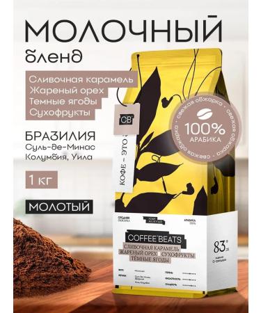 CoffeeBeats Coffee ground 1 kg arabica milk blend