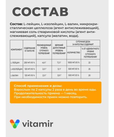 VITAMIR PRO BCAA amino acids for sports capsules 120 pcs - Buy Online on GoSupps.com