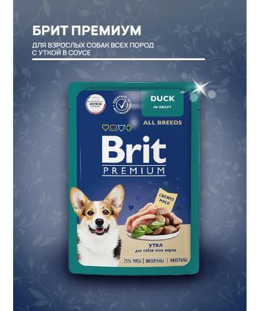 Brit Wet feed Premium for dogs duck in sauce 85 g 10 pcs - Buy Online on GoSupps.com