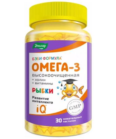 Evalar Baby Formula Omega-3 fish chewing loaves No. 30 at 4.0g