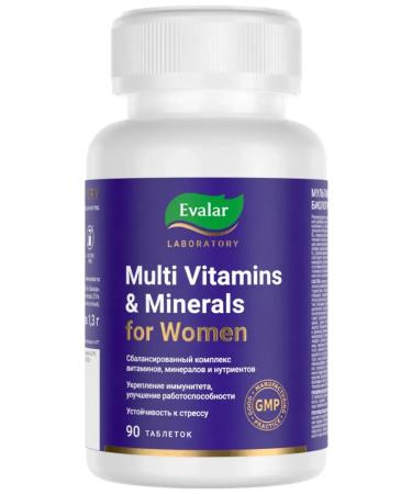 Evalar Multivitamins and women's minerals tablets p about No. 90 at 1.3 g