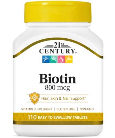 21st Century Biotin 800 MCG 110 Easy to Swallow Tablets (BIOTIN)
