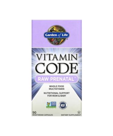Garden of Life Vitamin Code Raw Prenatal for pregnant women 90 caps