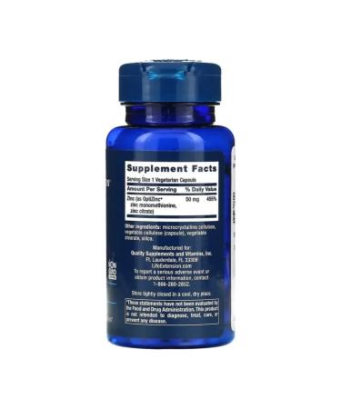 Life extension Zinc zinc Caps 50 mg 90 capsules - Buy Online on GoSupps.com
