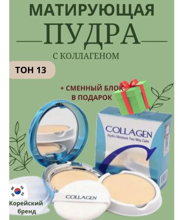 Amina BEAUTY cosmetics Korean matting powder for the face with collagen tone 13