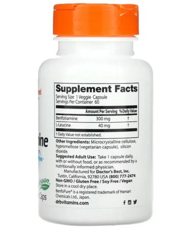 Proper nutrition Benfotiamine with Benfopure 300 mg 60 vegetarian capsules - Buy Online on GoSupps.com