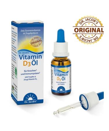 Dr Jacobs Oil with vitamin D3 640 drops 800 IU 20 ml - Buy Online on GoSupps.com