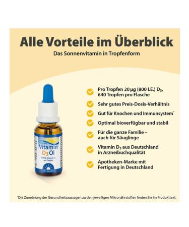 Dr Jacobs Oil with vitamin D3 640 drops 800 IU 20 ml - Buy Online on GoSupps.com
