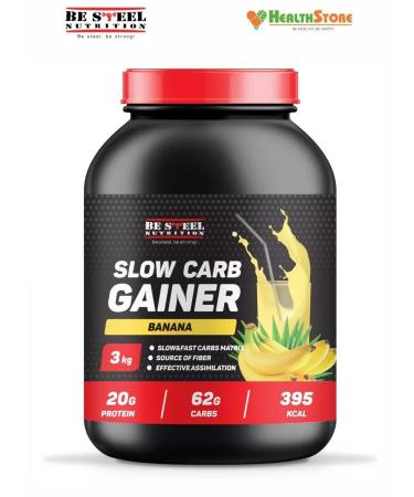 Be Steel Nutrition Slow Carb Gainer Banana Gainer 3 kg on slow carbohydrates