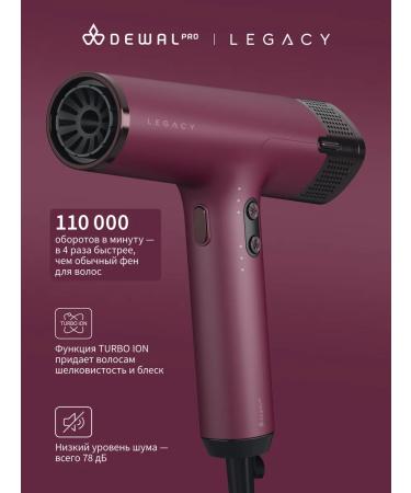 Dewal Hair hair dryer Legacy LD-1989 Bordo 1700 watts - Buy Online on GoSupps.com