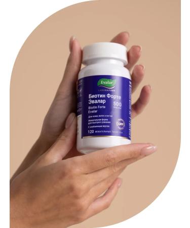 Evalar Biotin 500 g for skin hair and nails 120 tablets - Buy Online on GoSupps.com