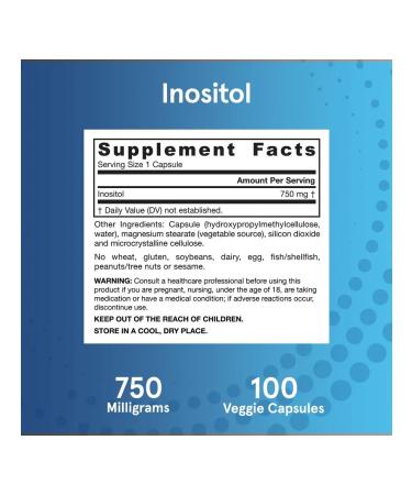 Jarrow Formulas Inositol 750 mg 100 capsules - Buy Online on GoSupps.com