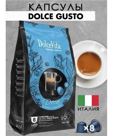Dolce gusto Coffee in Dolcevita Decaf capsules. 8pcs