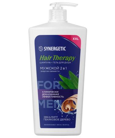 SYNERGETIC Shampoo-gel Hair Therapy male energy of freshness 900 ml - Buy Online on GoSupps.com