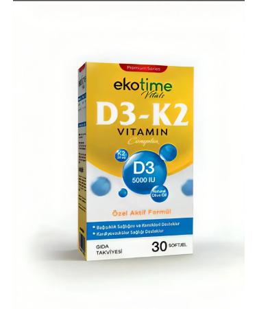 ecotime Vitamin D3 K2 5000 in capsules