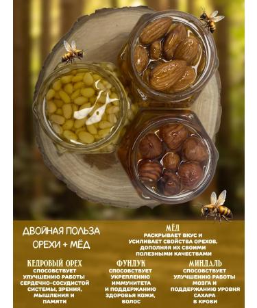 Bashkir Flower Natural honey with nuts Gift set No. 2 - Buy Online on GoSupps.com
