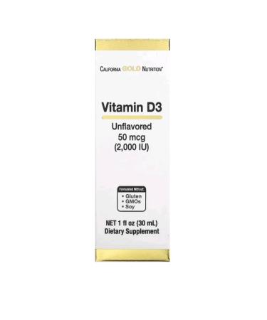 California Gold Nutrition Vitamin D3 without additives 2000 me 30ml