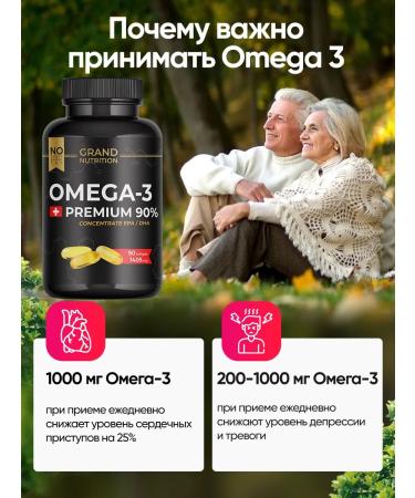 Grand Nutrition Omega 3 90% concentrate 1000 mg in capsule - Buy Online on GoSupps.com