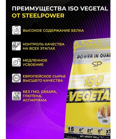 STEELPOWER Soy protein ISO Vegetal New Vegetarian 450g coconut - Buy Online on GoSupps.com