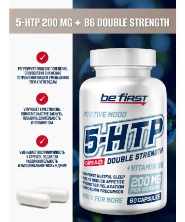 Be First 5 HTP 200 mg with vitamin B6 5 CTP Sedding 60 pcs - Buy Online on GoSupps.com