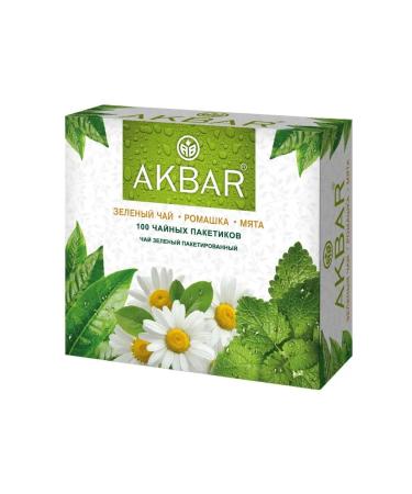 AKBAR Green tea in bags chamomile and mint 100 pieces - Buy Online on GoSupps.com