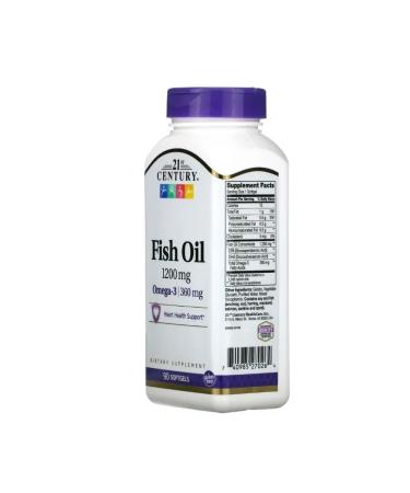 21st Century Fish oil 1200 mg omega-3 fish oil 90 soft capsules - Buy Online on GoSupps.com