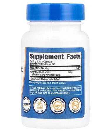 Nutricost Yochimbin hydrochloride 5 mg 30 capsules - Buy Online on GoSupps.com