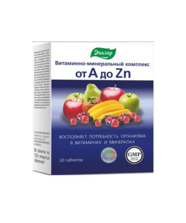 Evalar Vitam-Miner complex from A to zinc 30 tablets of 1.35g