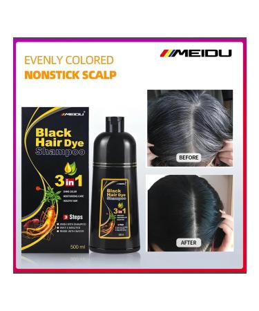 MEIDU Shampoo hair dye tint black 500 ml - Buy Online on GoSupps.com