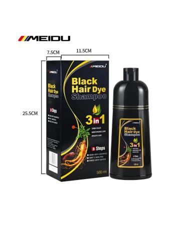 MEIDU Shampoo hair dye tint black 500 ml - Buy Online on GoSupps.com